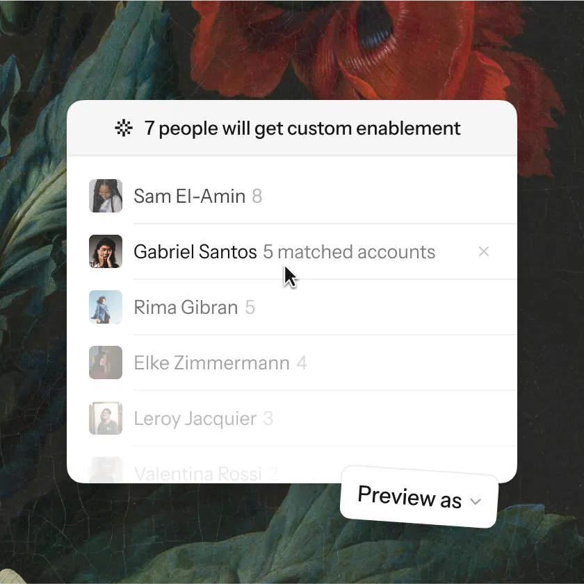 Product Marketing customer matches
