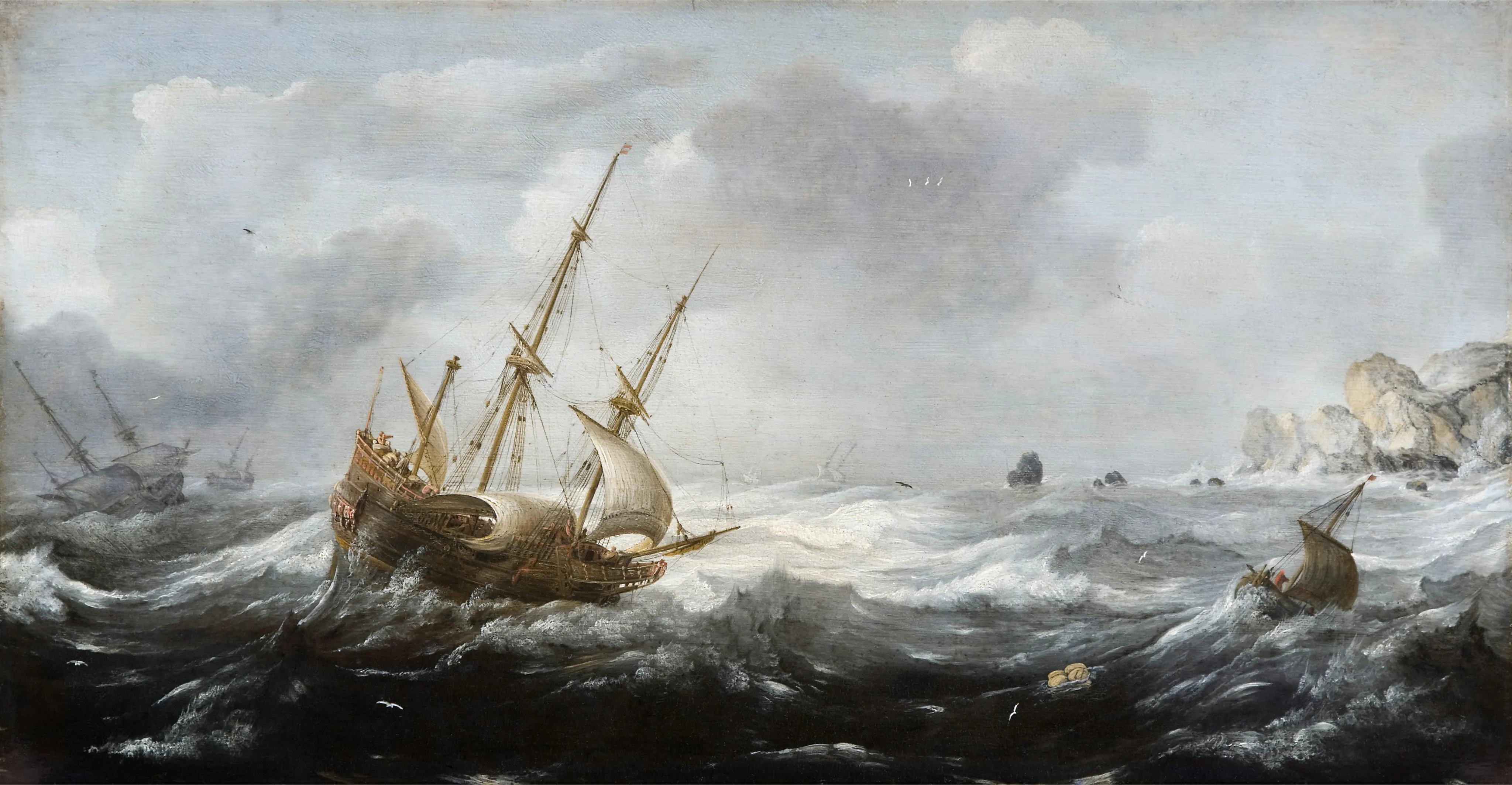 Ship in rough waters